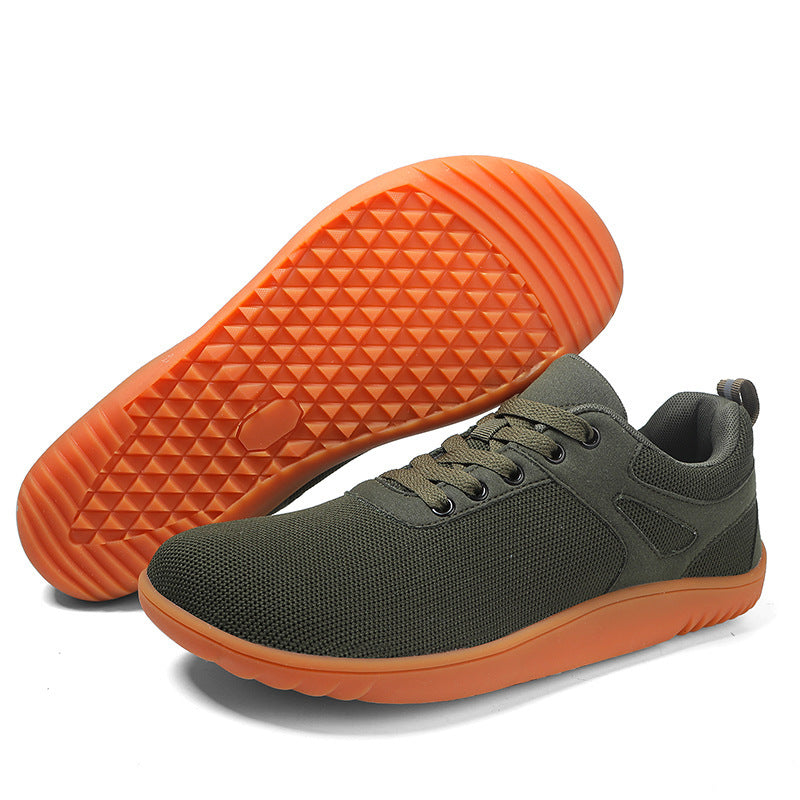 New Wide-toe Running Sports Soft Bottom Indoor Bare Feet Casual Shoes Flying Woven Breathable Mesh Shoes