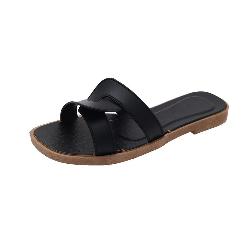 Women's Fashionable All-match Cross Strap Home Non-slip Sandals