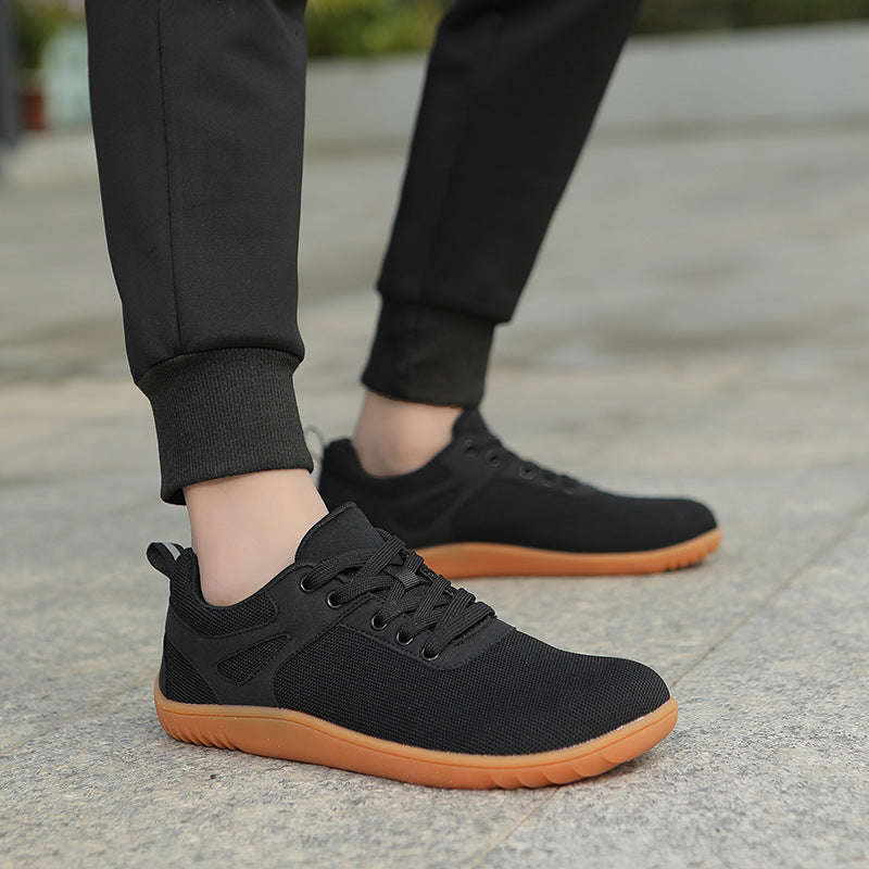 New Wide-toe Running Sports Soft Bottom Indoor Bare Feet Casual Shoes Flying Woven Breathable Mesh Shoes
