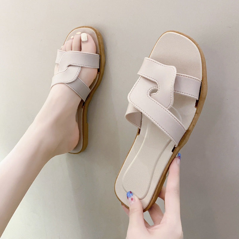 Women's Fashionable All-match Cross Strap Home Non-slip Sandals