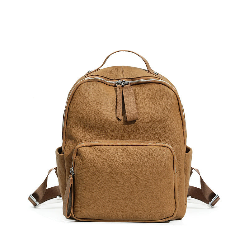 Large Capacity Portable Computer Lightweight Leather Niche Women's Backpack