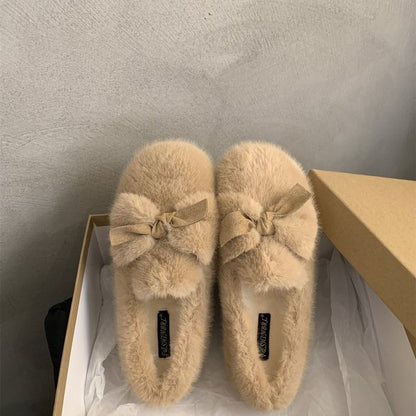 Winter Warm Bow Tie Shoes Ladies