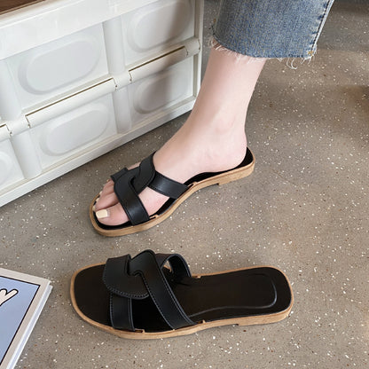Women's Fashionable All-match Cross Strap Home Non-slip Sandals