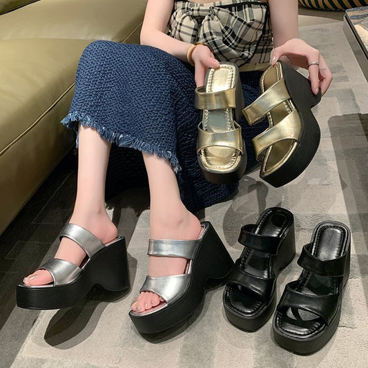 Wedge Platform Platform Slippers Female High Heel Slippers