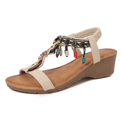 Rhinestone Sandals Korean Style Platform Wedge Women's Shoes