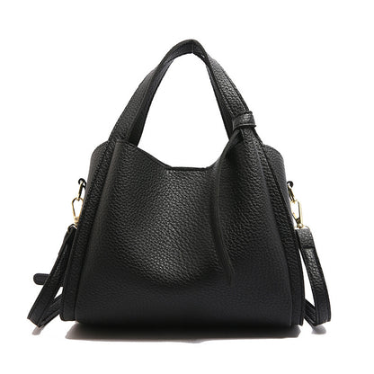 Korean Style Ins New Hong Kong Style Personalized Simple One-shoulder Underarm Bucket Bag Vegetable Basket Retro Crossbody Bag