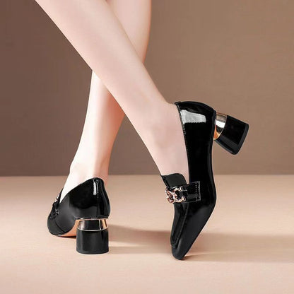 High Heel Pumps Women's Soft Leather Patent Leather Shoes