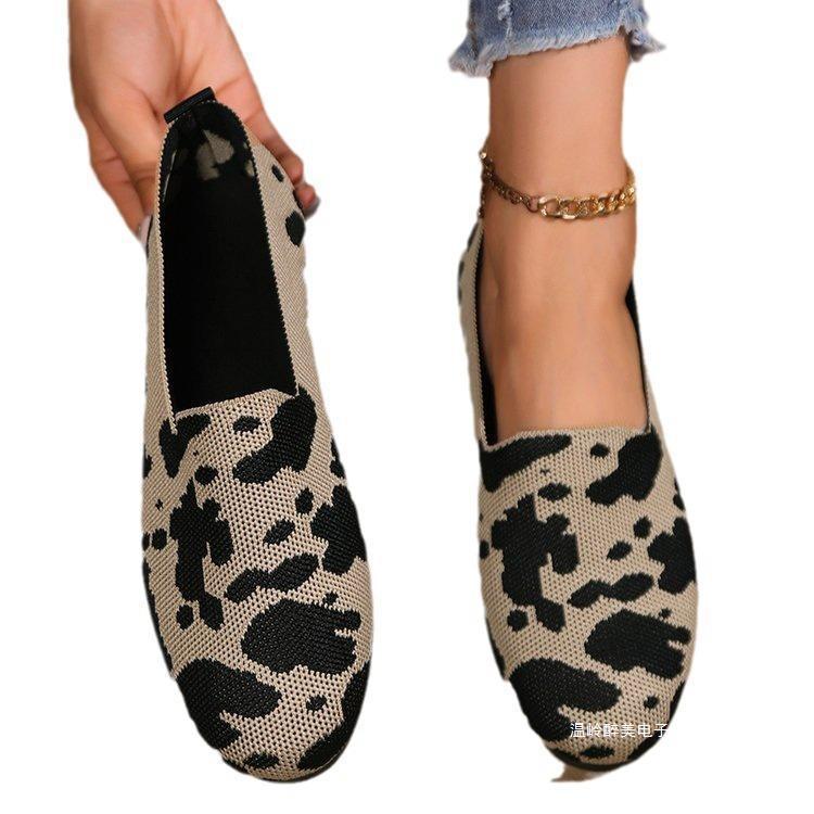 European And American Foreign Trade Plus Size Knit Breathable Low-top Shoes Women
