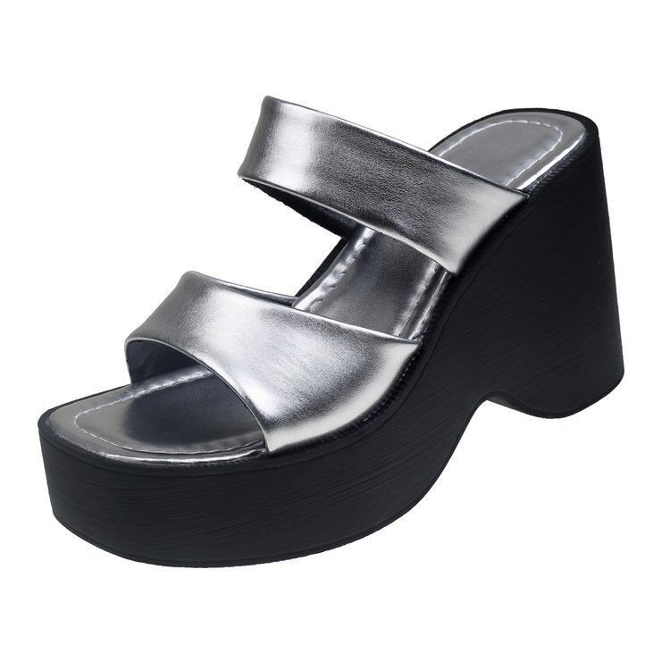 Wedge Platform Platform Slippers Female High Heel Slippers