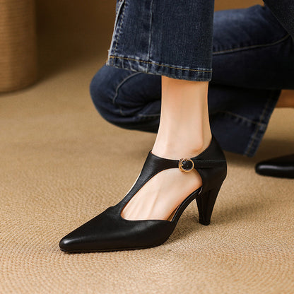 Chinese Retro T Shape Strap Closed Toe Sandals