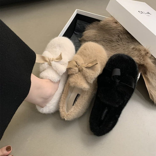 Winter Warm Bow Tie Shoes Ladies