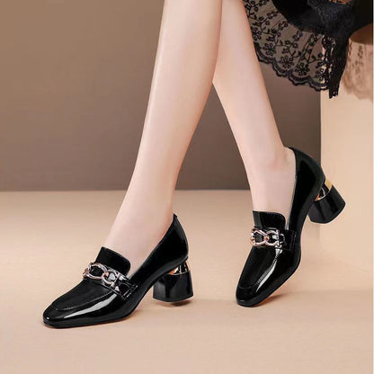 High Heel Pumps Women's Soft Leather Patent Leather Shoes