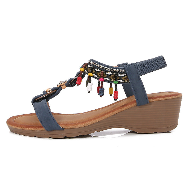 Rhinestone Sandals Korean Style Platform Wedge Women's Shoes