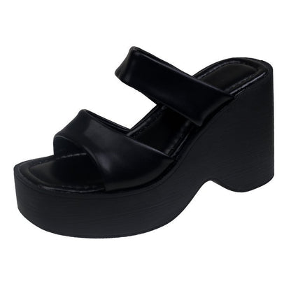 Wedge Platform Platform Slippers Female High Heel Slippers