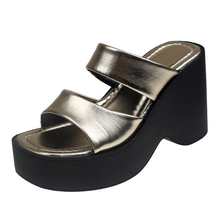 Wedge Platform Platform Slippers Female High Heel Slippers